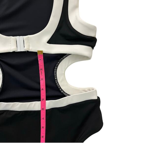 Staud Sea Swimsuit Womens S Black/White Dolce One Piece Side Cutout NWT - Picture 13 of 14